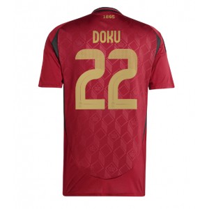 Fotbalové Dres Belgie Jeremy Doku #22 Domácí Oblečení ME 2024 Krátký Rukáv